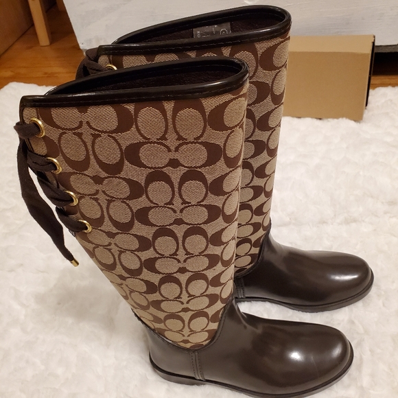 Coach Signature Snow Rain Boots - Picture 2 of 9